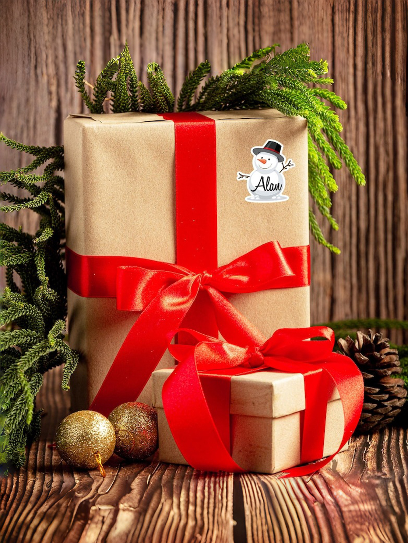 Personalized Snowman Stickers Custom Christmas Gift Stickers Holiday Sticker Labels